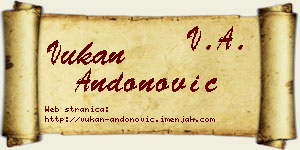 Vukan Andonović vizit kartica
